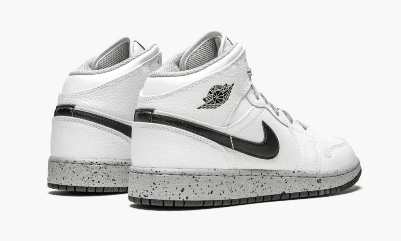 Nike Air Jordan 1 Mid (GS) Lasten Kengät Valkoinen Mustat Harmaat | 642ZDLXAR
