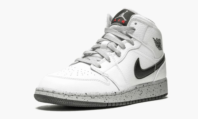 Nike Air Jordan 1 Mid (GS) Lasten Kengät Valkoinen Mustat Harmaat | 642ZDLXAR