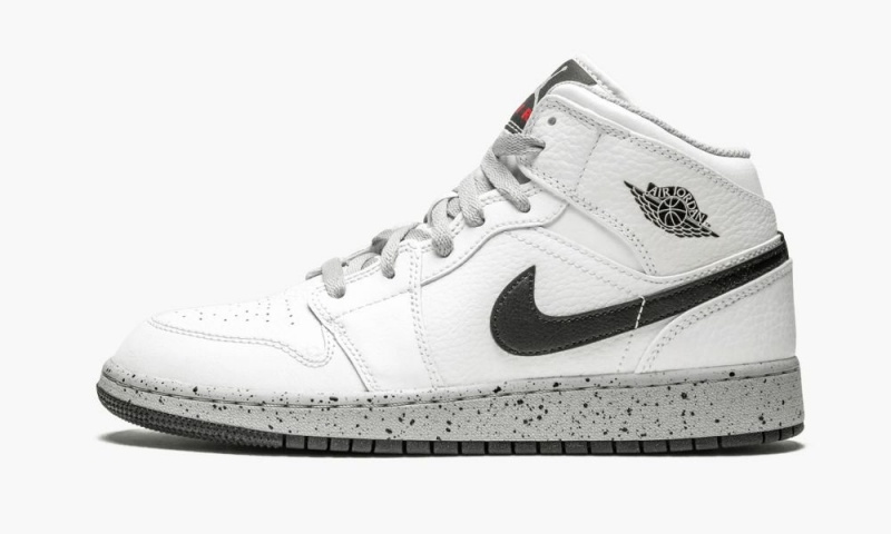 Nike Air Jordan 1 Mid (GS) Lasten Kengät Valkoinen Mustat Harmaat | 642ZDLXAR