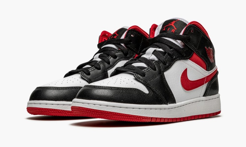 Nike Air Jordan 1 Mid GS 'Metallic Red' Lasten Kengät Valkoinen Punainen Mustat | 405CFGXNO