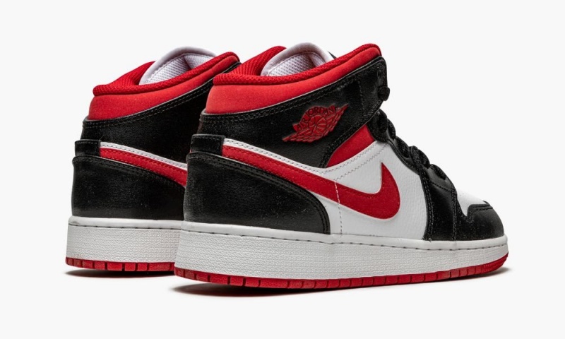 Nike Air Jordan 1 Mid GS 'Metallic Red' Lasten Kengät Valkoinen Punainen Mustat | 405CFGXNO