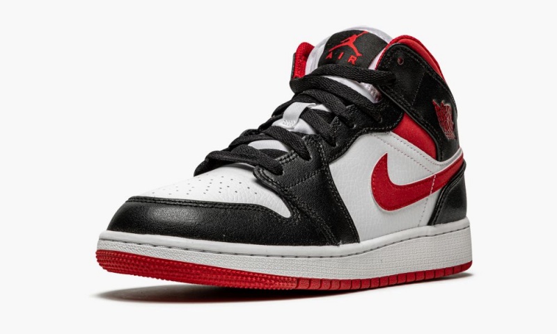 Nike Air Jordan 1 Mid GS 'Metallic Red' Lasten Kengät Valkoinen Punainen Mustat | 405CFGXNO