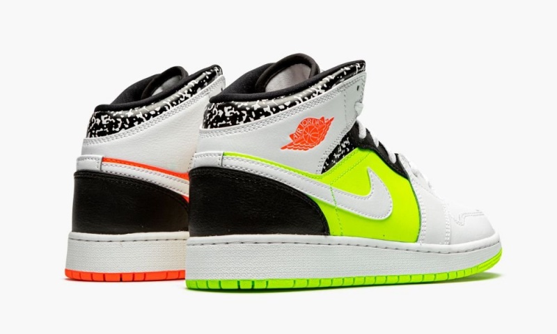 Nike Air Jordan 1 Mid GS 'Notebook' Lasten Kengät Punainen Valkoinen Mustat | 607RXKDET