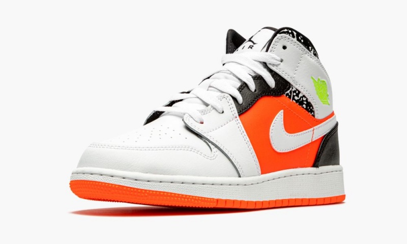Nike Air Jordan 1 Mid GS 'Notebook' Lasten Kengät Punainen Valkoinen Mustat | 607RXKDET