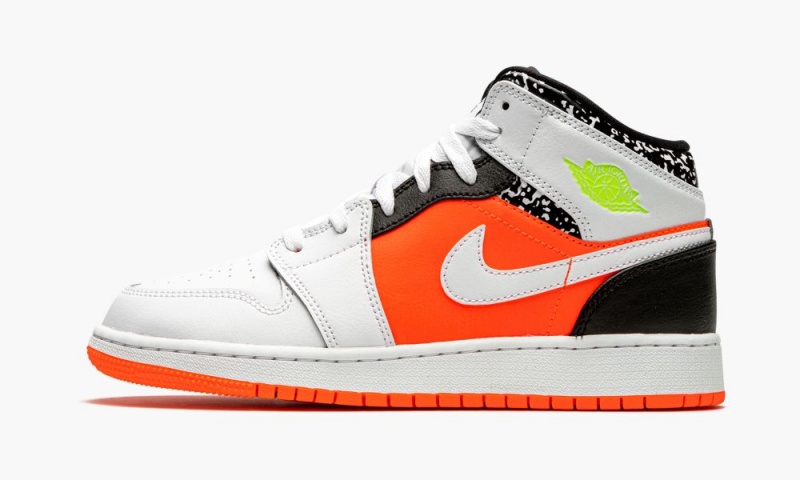 Nike Air Jordan 1 Mid GS \'Notebook\' Lasten Kengät Punainen Valkoinen Mustat | 607RXKDET