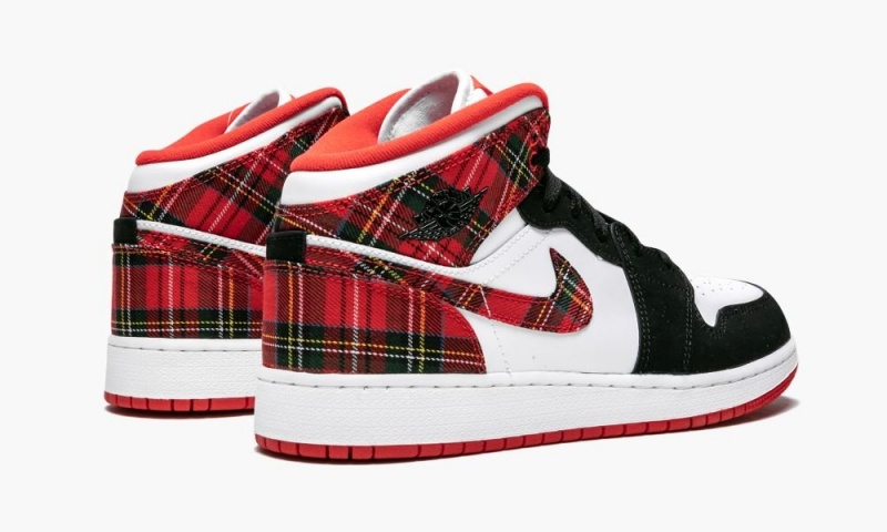 Nike Air Jordan 1 Mid (GS) 'Plaid' Lasten Kengät Punainen Mustat Valkoinen | 930YUXPTH
