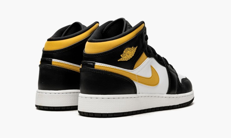 Nike Air Jordan 1 Mid GS 'Pollen / Black / White' Lasten Kengät Valkoinen Mustat | 640XQMSYO