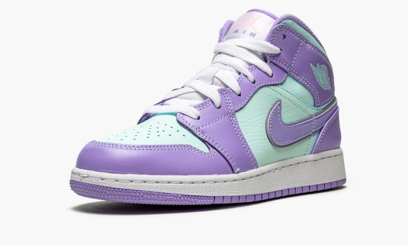 Nike Air Jordan 1 Mid GS 'Purple Pulse / Arctic Punch' Lasten Kengät Violetit | 893FWBGLM