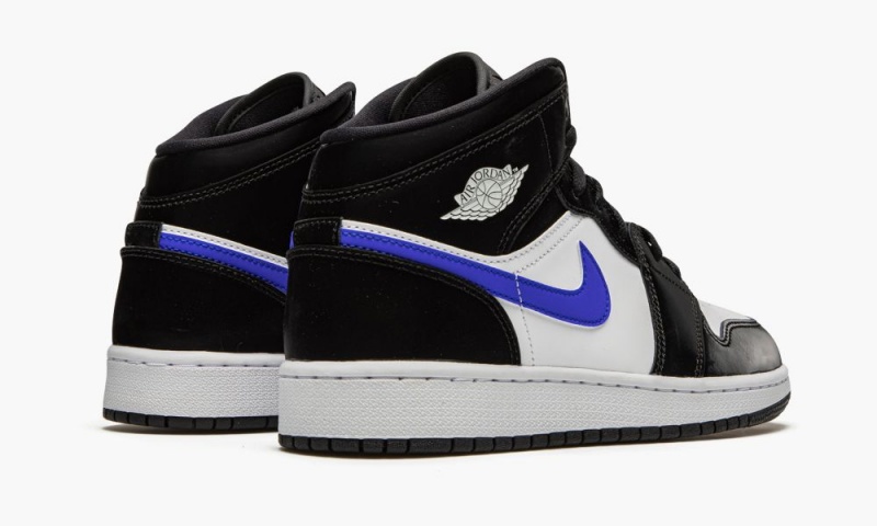 Nike Air Jordan 1 Mid GS 'Racer Blue' Lasten Kengät Mustat Sininen Valkoinen | 739RBKDAL
