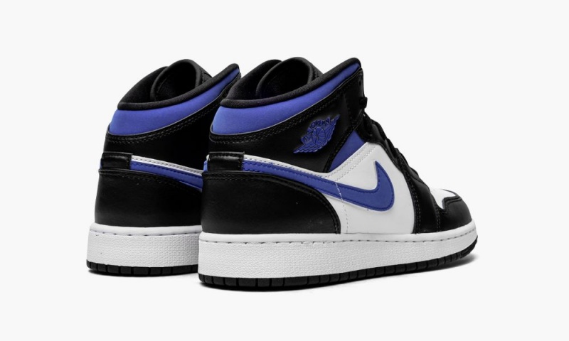 Nike Air Jordan 1 Mid GS 'Racer Blue / Black / White' Lasten Kengät Valkoinen Sininen Mustat | 910SCEAZV