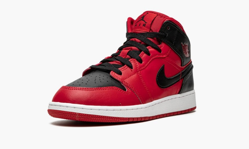 Nike Air Jordan 1 Mid GS 'Reverse Bred' Lasten Kengät Punainen Mustat Valkoinen | 365GODAYM