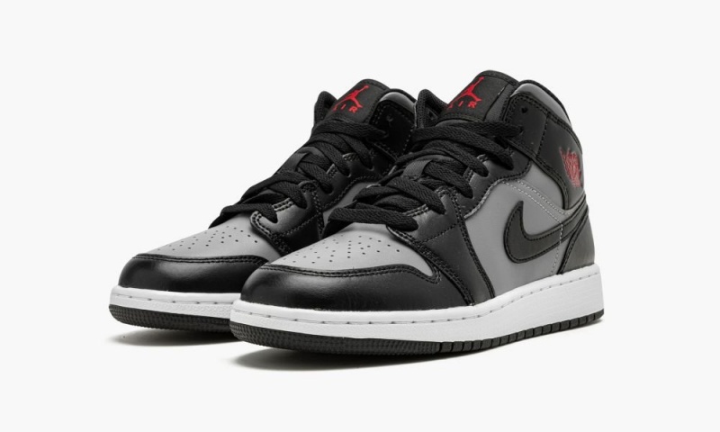 Nike Air Jordan 1 Mid GS 'Shadow / Red' Lasten Kengät Mustat Punainen Harmaat | 274FXGZQC