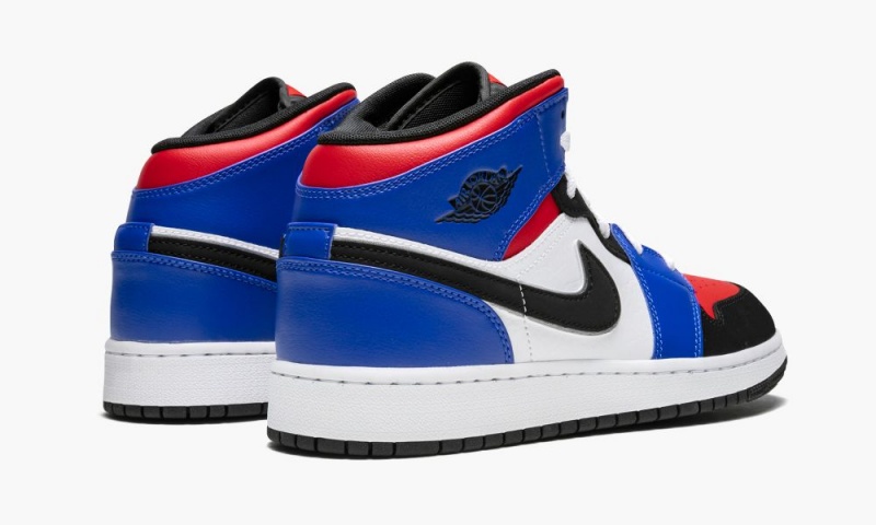 Nike Air Jordan 1 Mid (GS) 'Top 3' Lasten Kengät Valkoinen Mustat Kuninkaallinen Sininen | 762QSAPOW