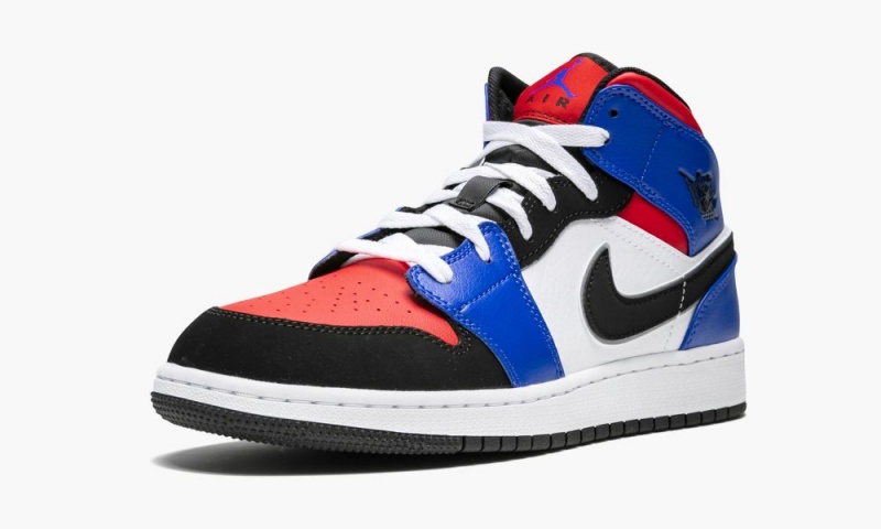 Nike Air Jordan 1 Mid (GS) 'Top 3' Lasten Kengät Valkoinen Mustat Kuninkaallinen Sininen | 762QSAPOW
