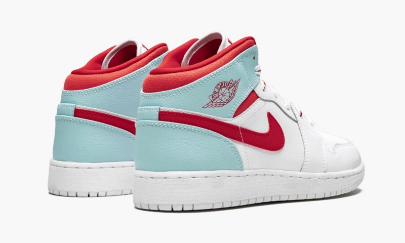 Nike Air Jordan 1 Mid (GS) 'Topaz Mist' Lasten Kengät Valkoinen Punainen | 983OSWVTX