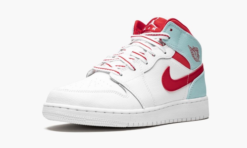 Nike Air Jordan 1 Mid (GS) 'Topaz Mist' Lasten Kengät Valkoinen Punainen | 983OSWVTX