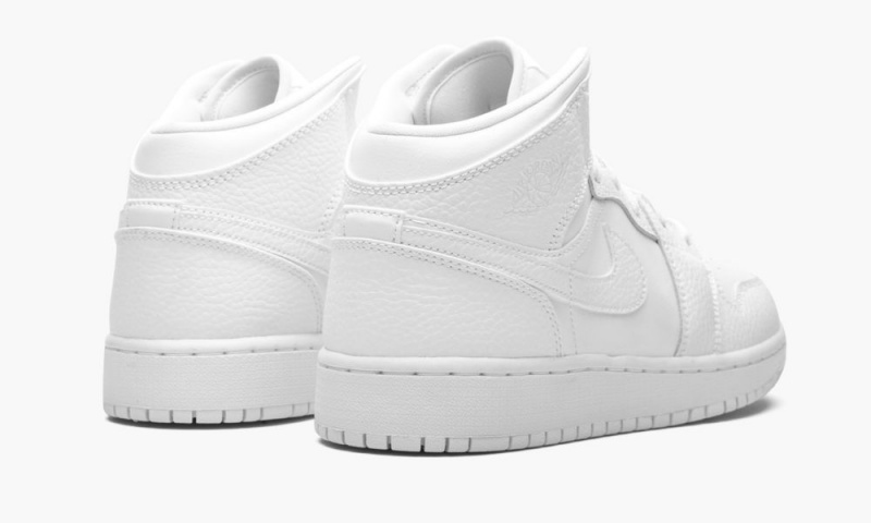 Nike Air Jordan 1 Mid GS 'Triple White' Lasten Kengät Valkoinen | 182GOAKPW