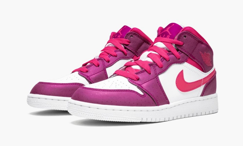 Nike Air Jordan 1 Mid (GS) 'True Berry' Lasten Kengät Pinkki Valkoinen | 462DZTXBL