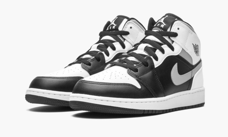 Nike Air Jordan 1 Mid GS 'White Shadow' Lasten Kengät Mustat Valkoinen Harmaat | 431JLEXIT