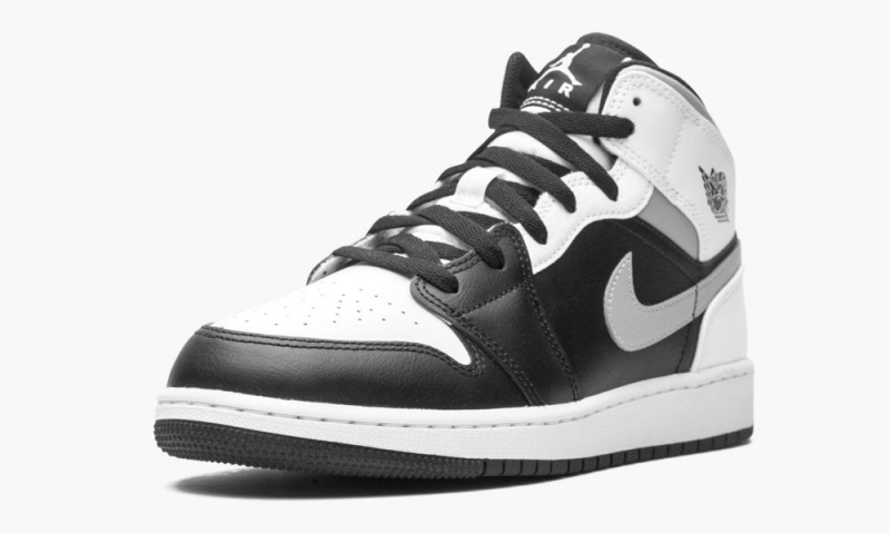 Nike Air Jordan 1 Mid GS 'White Shadow' Lasten Kengät Mustat Valkoinen Harmaat | 431JLEXIT