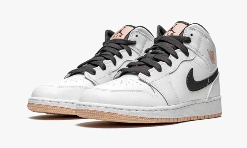Nike Air Jordan 1 Mid GS 'White / Arctic Orange' Lasten Kengät Valkoinen Tummanharmaat Oranssi | 250GELIOC