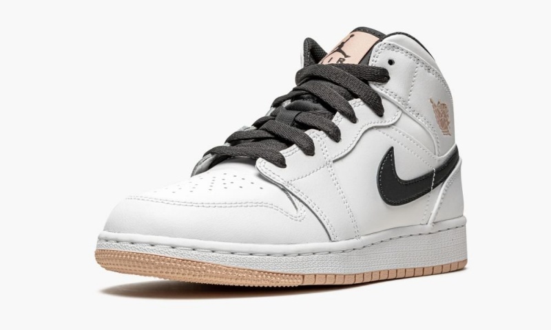 Nike Air Jordan 1 Mid GS 'White / Arctic Orange' Lasten Kengät Valkoinen Tummanharmaat Oranssi | 250GELIOC