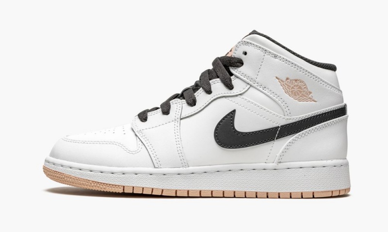 Nike Air Jordan 1 Mid GS \'White / Arctic Orange\' Lasten Kengät Valkoinen Tummanharmaat Oranssi | 250GELIOC