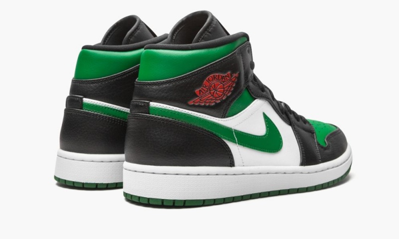 Nike Air Jordan 1 Mid 'Green Varvas' Miesten Kengät Mustat Punainen Valkoinen Syvä Vihreä | 495PAJTYX