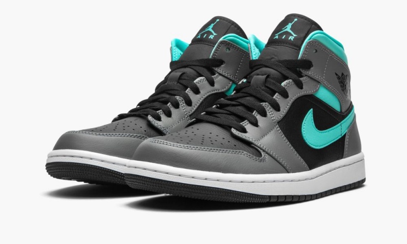 Nike Air Jordan 1 Mid 'Grey/Aqua' Miesten Kengät Vihreä Harmaat | 153RDOMQF