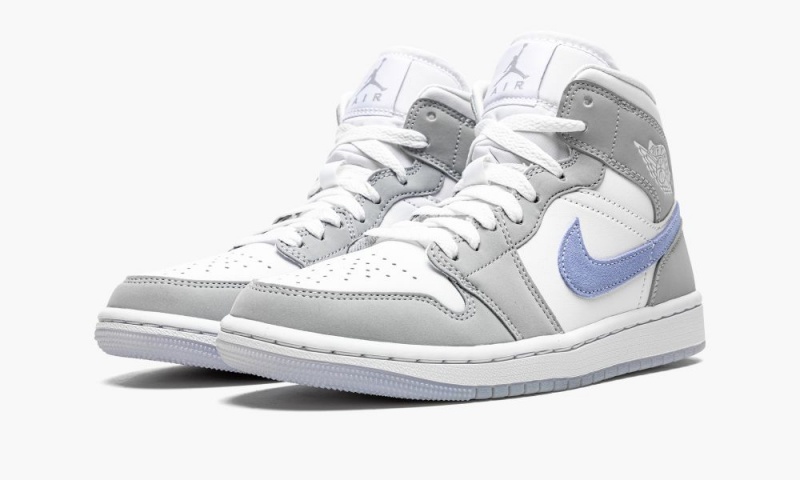 Nike Air Jordan 1 Mid 'Grey Blue' Naisten Kengät Valkoinen Harmaat | 534FBEGJM