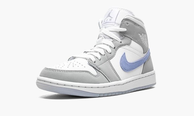 Nike Air Jordan 1 Mid 'Grey Blue' Naisten Kengät Valkoinen Harmaat | 534FBEGJM