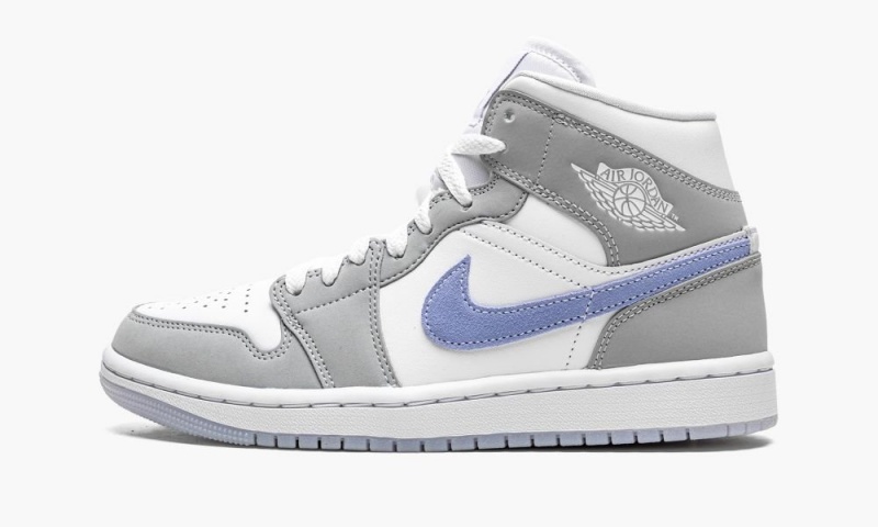 Nike Air Jordan 1 Mid \'Grey Blue\' Naisten Kengät Valkoinen Harmaat | 534FBEGJM