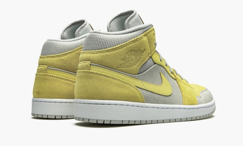 Nike Air Jordan 1 Mid 'Grey Fog / Lemon Wash' Miesten Kengät Sitruuna Pesu Valkoinen | 523RLGNKE