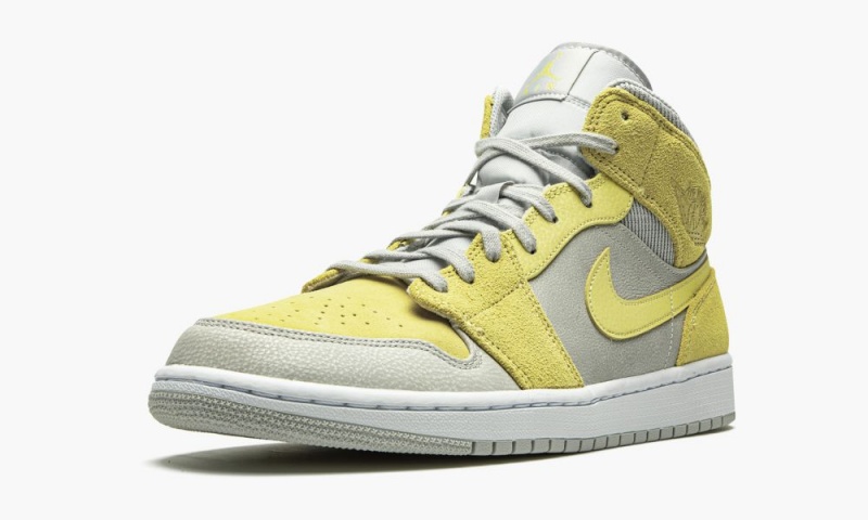 Nike Air Jordan 1 Mid 'Grey Fog / Lemon Wash' Miesten Kengät Sitruuna Pesu Valkoinen | 523RLGNKE