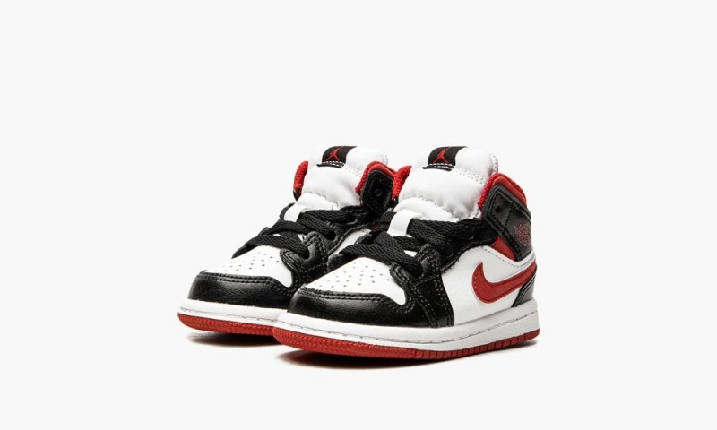 Nike Air Jordan 1 Mid 'Gym Red Black White' Lasten Kengät Valkoinen Punainen Mustat | 953JHRACP