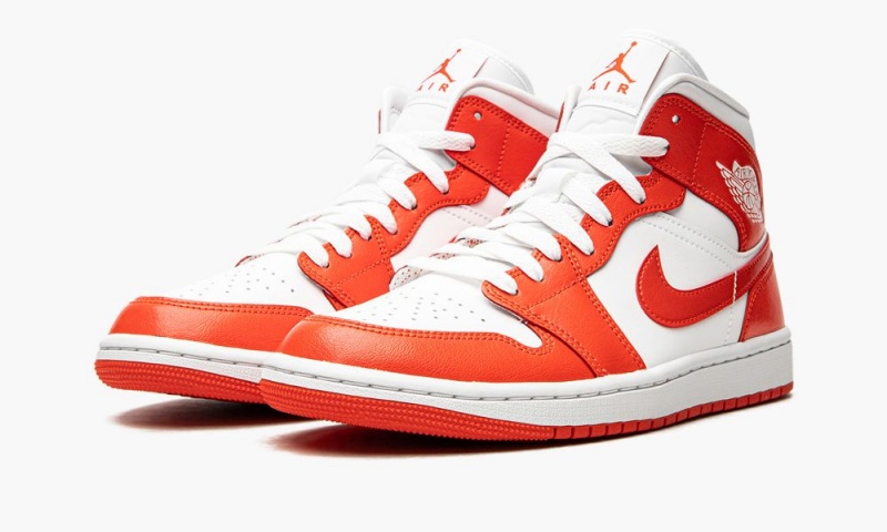 Nike Air Jordan 1 Mid 'Habanero Red' Naisten Kengät Valkoinen Punainen Valkoinen | 435ZYVWOX
