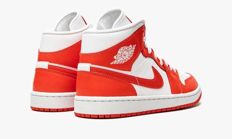 Nike Air Jordan 1 Mid 'Habanero Red' Naisten Kengät Valkoinen Punainen Valkoinen | 435ZYVWOX