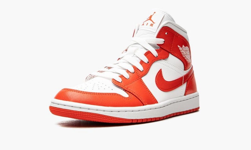 Nike Air Jordan 1 Mid 'Habanero Red' Naisten Kengät Valkoinen Punainen Valkoinen | 435ZYVWOX