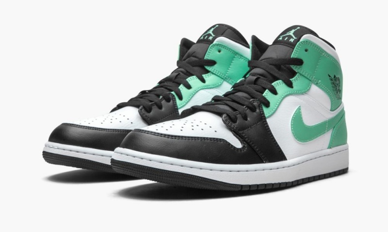 Nike Air Jordan 1 Mid 'Island Green' Miesten Kengät Valkoinen Mustat Vihreä | 698TRPGVC