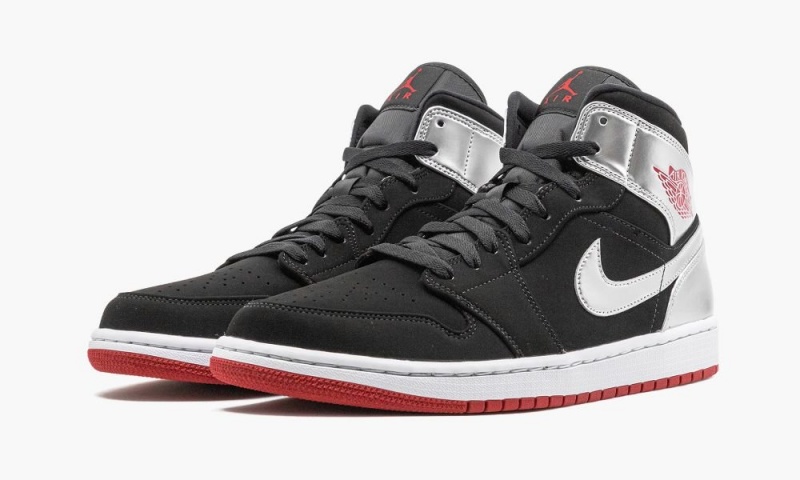 Nike Air Jordan 1 Mid 'Johnny Kilroy' Miesten Kengät Mustat Punainen Metal Hopea | 815XUQBYR