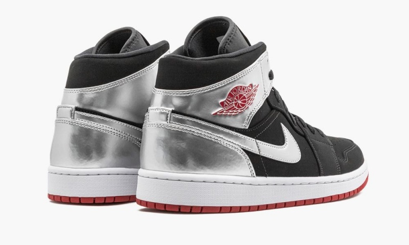 Nike Air Jordan 1 Mid 'Johnny Kilroy' Miesten Kengät Mustat Punainen Metal Hopea | 815XUQBYR