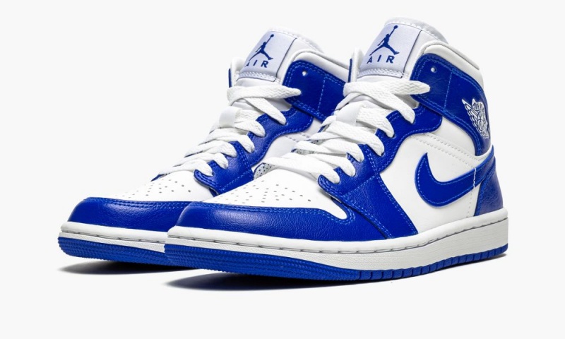 Nike Air Jordan 1 Mid 'Kentucky Blue' Naisten Kengät Valkoinen Kuninkaallinen Sininen Valkoinen | 032KIHUSJ