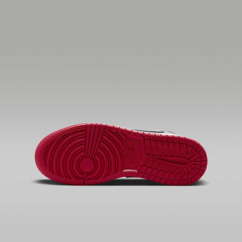 Nike Air Jordan 1 Mid Lasten Kengät Harmaat Mustat Punainen | 804BMNDEJ