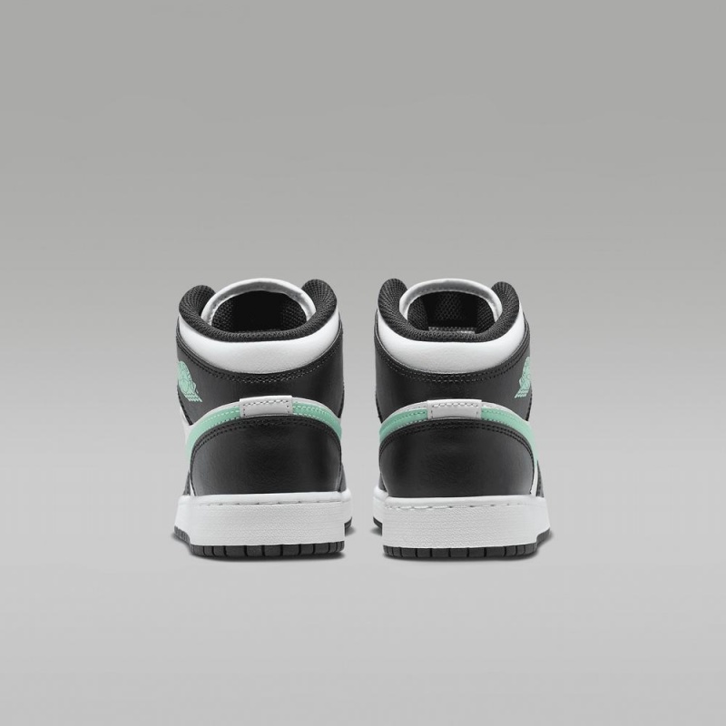 Nike Air Jordan 1 Mid Lasten Kengät Mustat Valkoinen Vihreä | 694VMIHSY