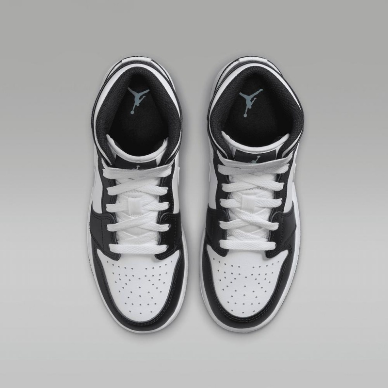 Nike Air Jordan 1 Mid Lasten Kengät Mustat Valkoinen Vihreä | 694VMIHSY