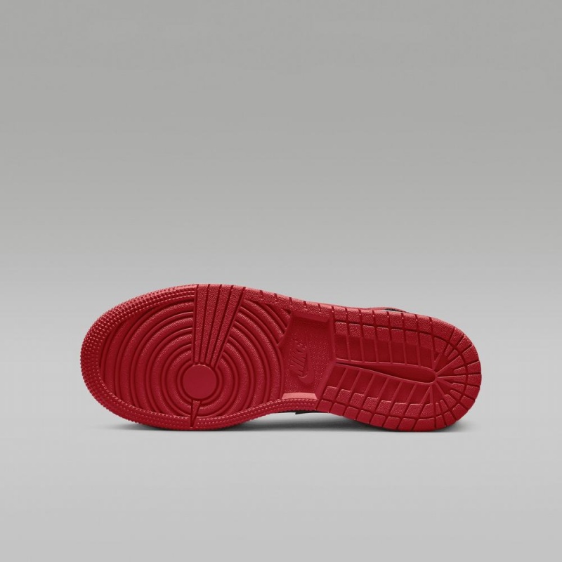 Nike Air Jordan 1 Mid Lasten Kengät Mustat Punainen | 047PJNHXB