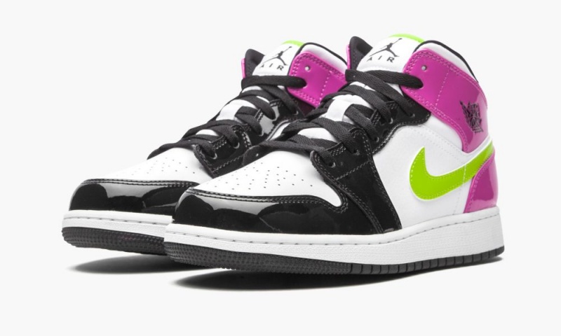 Nike Air Jordan 1 Mid Lasten Kengät Pinkki Mustat Valkoinen | 369XSDBWK