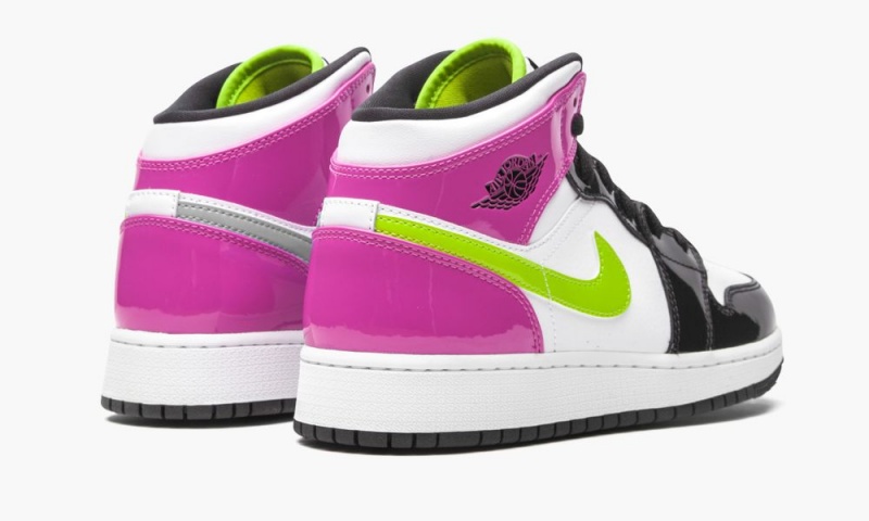 Nike Air Jordan 1 Mid Lasten Kengät Pinkki Mustat Valkoinen | 369XSDBWK
