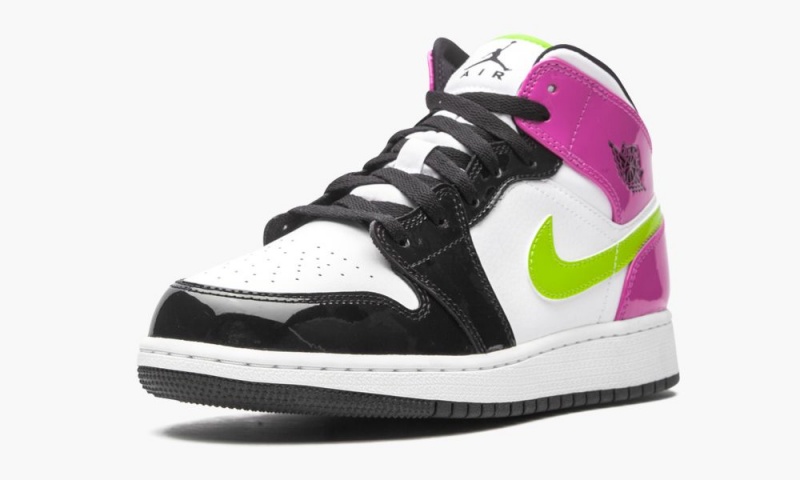 Nike Air Jordan 1 Mid Lasten Kengät Pinkki Mustat Valkoinen | 369XSDBWK