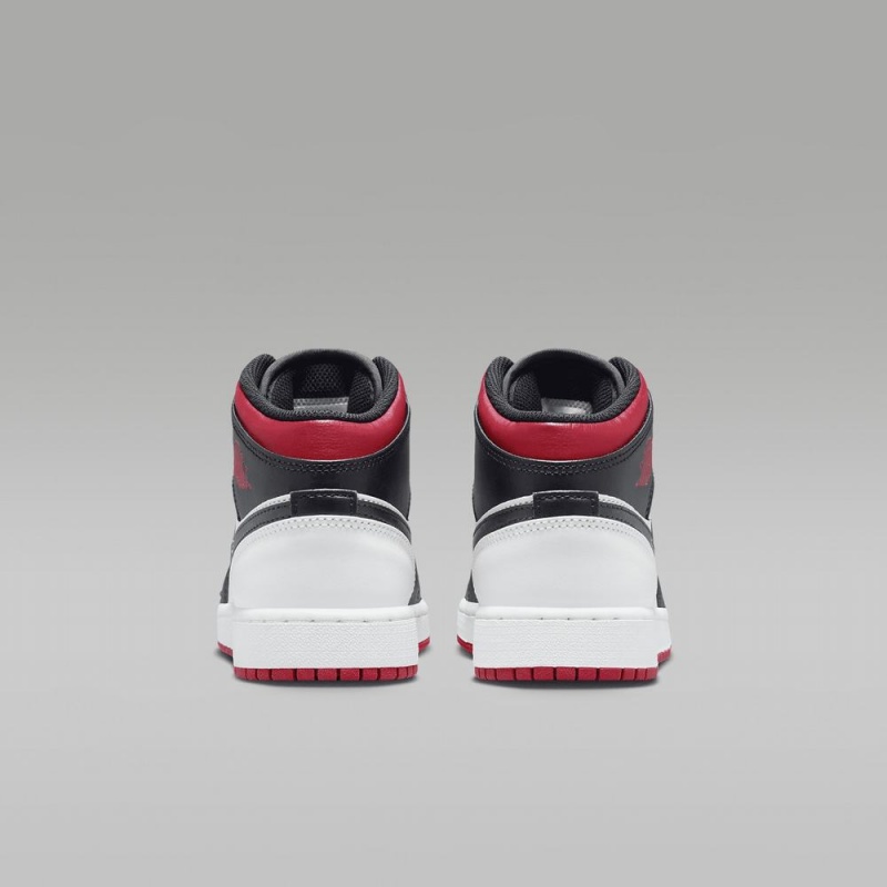 Nike Air Jordan 1 Mid Lasten Kengät Punainen Mustat Valkoinen | 392MDPVAT